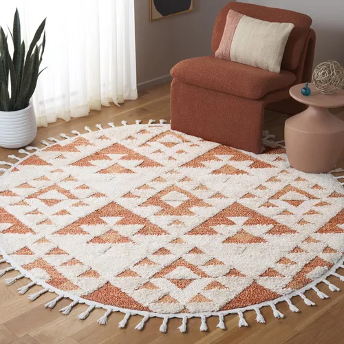 Vista 20 de SAFAVIEH Alfombra marroquí con borlas, 2 x 3 pies, marfil y marrón, no desprende pelusa y fácil de limpiar, textura alta y baja, ideal