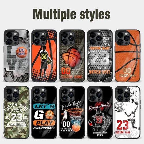 Vista 6 de Fundas de teléfono de baloncesto personalizadas para iPhone 8 11 12 13 14 15 16 17 Pro Max Plus Mini para Samsung A03 A13 A14 A15 A51 A52 A53 A54