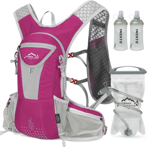 Vista 11 de IX INOXTO Hydration Pack Backpack, Lightweight Water Backpack with 2L Hydration Bladder Daypack for Men Women,Running Hydration Vest for Trail