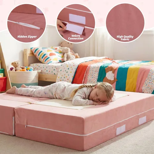 Vista 6 de Bloques de escalada para sofá de juegos para niños pequeños Rosa