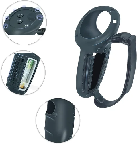 Vista 4 de Controller Grip Cover for Quest 3 Accessories Silicone Grips Strap Cover Protector with Knuckle Straps (Black)