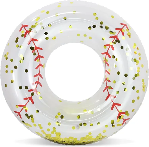 Vista 33 de POZA Flotador de Tubo Inflable para Piscina – Anillo de natación de confeti brillante, Tubo Inflable de Servicio Pesado Resistente a los Rayos UV