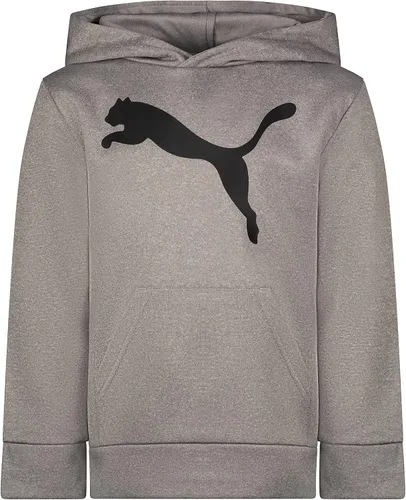 Vista 3 de PUMA Sudadera con capucha con logotipo para niños, sudadera de forro polar, bolsillo frontal grande Negro - Hot Wheels