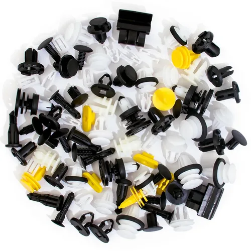 Vista 8 de 70 piezas de clips Tesla, clips de parachoques Tesla, clips de forro de guardabarros Tesla, retenedores de empuje con rivets, 20 tamaños populares