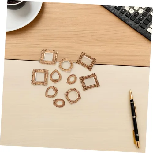 Vista 5 de Vintage Mini Resin Picture Frames Set, 10pcs Baroque Gold