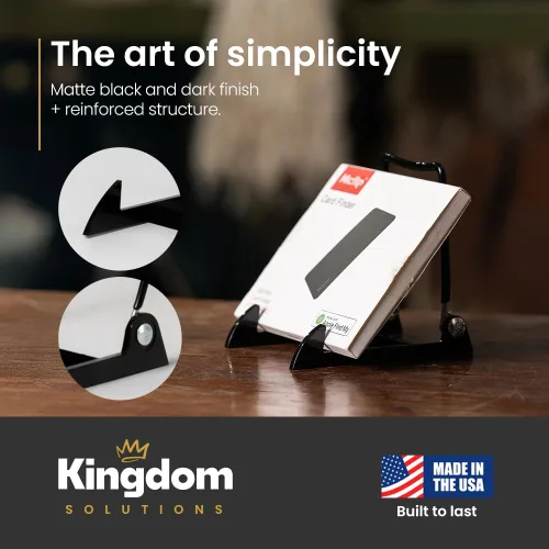 Vista 6 de KINGDOM SOLUTIONS Made in USA - Paquete de 2 caballetes acrílicos ajustables – Soporte para platos – Soporte resistente para libros de arte