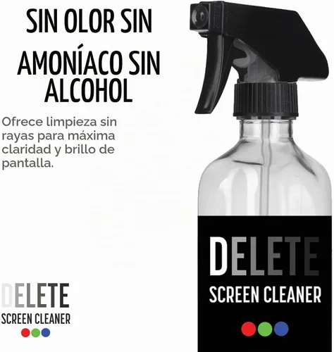 Vista 5 de Delete Kit de spray limpiador de pantalla, botella de 16 onzas y paño