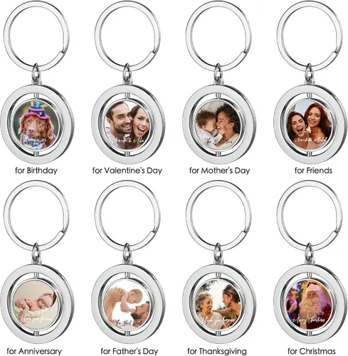 Vista 5 de Llavero personalizado con texto de imagen, llavero personalizado de doble cara, llavero de fotos colorido personalizado, regalo para mujeres
