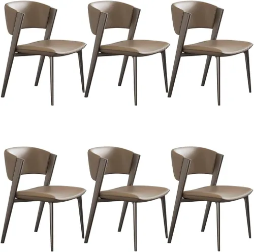 Vista 21 de YVYKFZD Juego de sillas de comedor de cuero, sillas de comedor con patas y respaldo de metal, sillas de cocina sin brazos de ocio, silla auxiliar