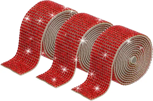 Vista 17 de MECCANIXITY 3 rollos de cinta de diamantes de imitación autoadhesiva de 3 yardas y 0.315 in para proyectos de artes y manualidades, pasteles de Beige
