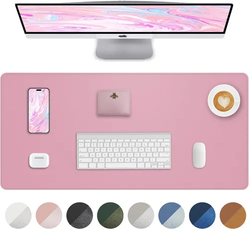 Vista 60 de Tapete protector para escritorio y mouse, antideslizante, de piel sintética, tapete impermeable de escritura para laptop, para oficina y hogar