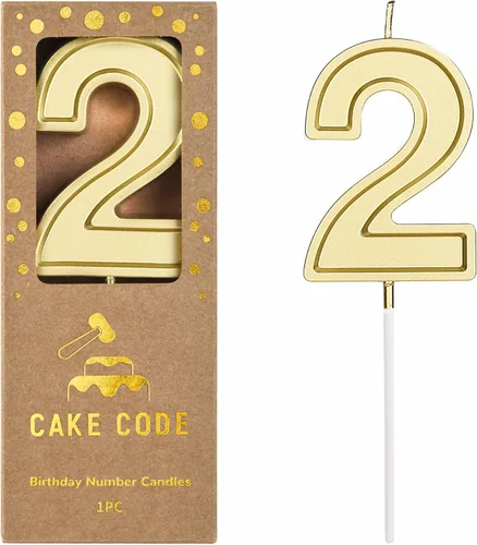 Vista 8 de Velas de cumpleaños de oro Roma de 2.76 pulgadas, velas de números dorados, velas de números de pastel, celebración de fiesta