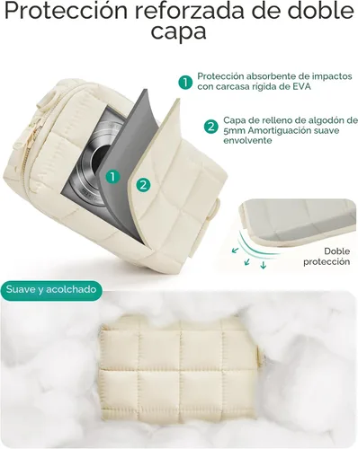 Vista 5 de BAGSMART Funda pequeña para cámara digital hinchada, repelente al agua Marrón café
