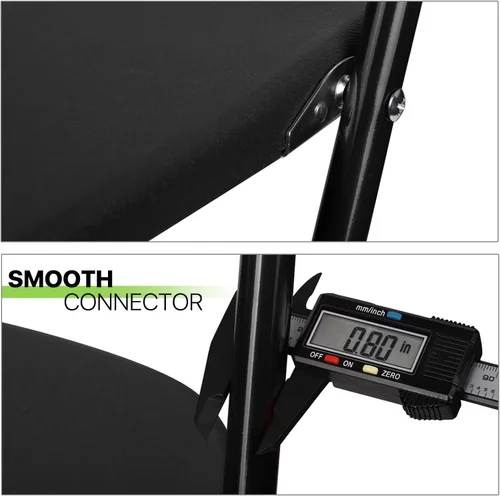 Vista 7 de Magshion Sillas plegables de plástico, paquete de 4 sillas de comedor plegables para bodas, fiestas, eventos, exteriores, interiores, silla ligera