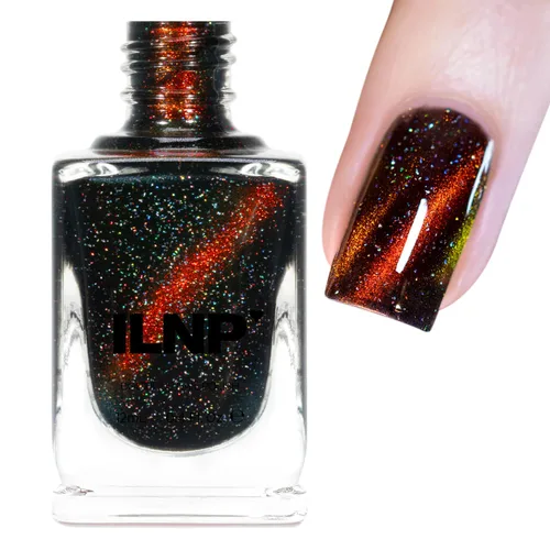 Vista 10 de ILNP After Hours Esmalte de uñas holográfico magnético azul profundo a base de negro