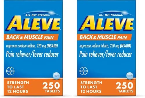 Vista 10 de Aleve Tabletas de naproxeno sódico para aliviar el dolor de espalda y músculo, alivio del dolor y reductor de fiebre, medicina para el cuerpo, 250
