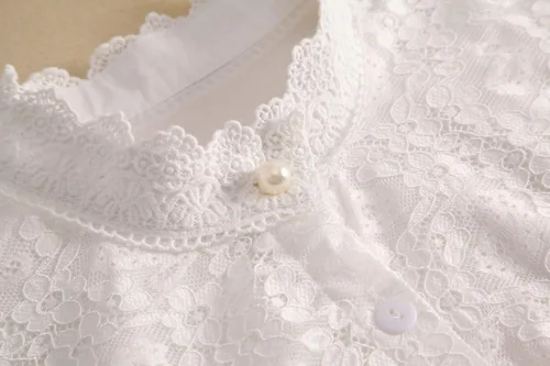 Vista 3 de SUZALA Collar falso de encaje, cuello falso desmontable para mujer, cuello falso para blusa, suéter