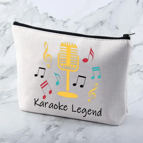 Vista 4 de CYTING Regalo divertido para amantes del karaoke, regalo de noche de karaoke, bolsa de cosméticos de leyenda de karaoke, regalo para fanáticos