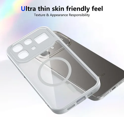 Vista 573 de Funda magnética transparente compatible con Xiaomi 17T, color negro 2 en 1 PC + TPU cubierta de teléfono a prueba de golpes, carcasa protectora