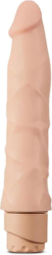 Vista 6 de Blush Dr. Skin Cock Vibe #1: Consolador vibrador largo de 9 pulgadas ~ Vibrador silencioso de múltiples velocidades de 2 pulgadas de ancho ~ Beige