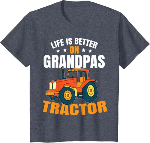 Vista 87 de Life Is Better On Grandpas Tractor Kids Farm Tractor Boy Camiseta, Negro