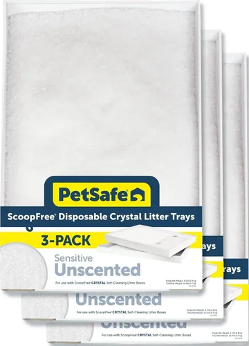 Vista 13 de Bandeja de arena de cristal desechable PetSafe ScoopFree - Caja de limpieza fácil - Recambio de bandeja para caja de arena eléctrica - Aroma fresco