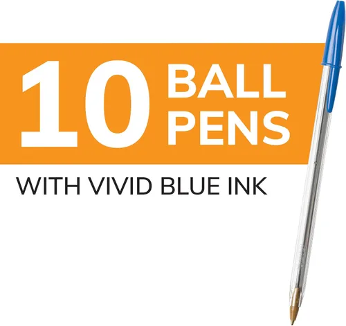 Vista 2 de BIC Cristal Xtra Smooth Bolígrafo de Punta de Bola, Punta Media (1.0mm), Azul, 10