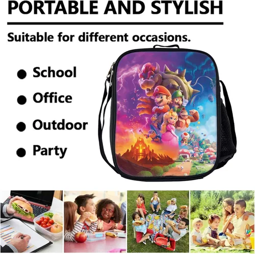 Vista 5 de Juego de mochila para niños de 3 piezas con lonchera y bolsa para lápices, mochila escolar de dibujos animados para niños y niñas, mochila de viaje