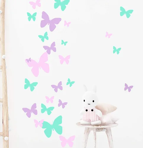 Vista 8 de Calcomanías de pared de mariposas para adolescentes y niñas, calcomanías de pared para dormitorio, decoración de habitación de niños, decoración