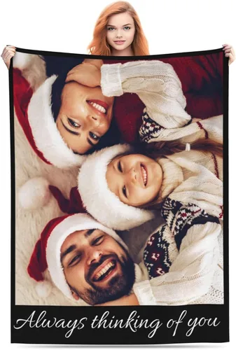 Vista 19 de Manta personalizada con fotos, texto, manta personalizada de franela para regalos de cumpleaños de adultos y niños, bodas, Navidad, Halloween, Día