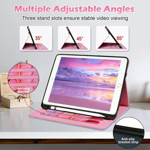 Vista 3 de Zonefoker Fundas para iPad de 6ª generación 2018/2017, iPad Air 2 2014 #02 Mármol Rosa