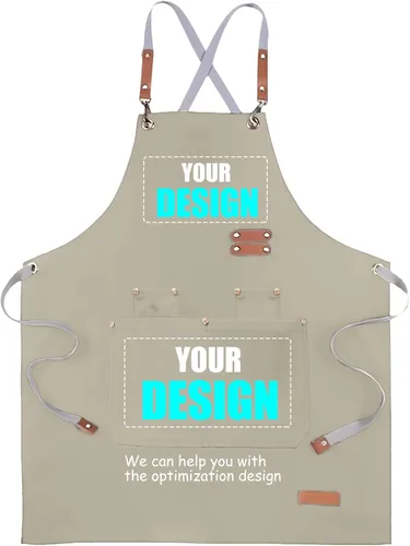 Vista 12 de BeautyWill Delantal personalizado personalizado para hombres y mujeres, delantales de cocina personalizados con bolsillos, nombre, texto, logotipo