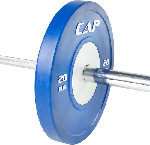 Vista 3 de CAP Barbell - Disco de goma de competición olímpica, con centro de acero (individual), compatible con barras de 5.08 cm.