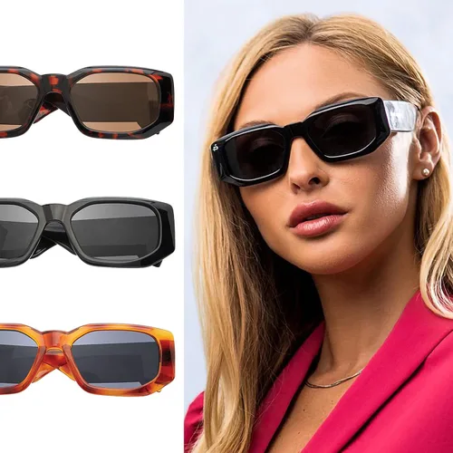 Vista 6 de Prive Revaux The Paris - Gafas de sol rectangulares hechas a mano, lentes polarizadas con 100% protección UV, para mujer