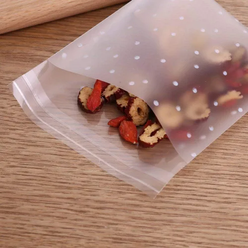 Vista 5 de Paquete de 200 bolsas de regalo de galletas de caramelo transparentes autoadhesivas de plástico autoadhesivo de 4 x 4 pulgadas, bolsas de embalaje
