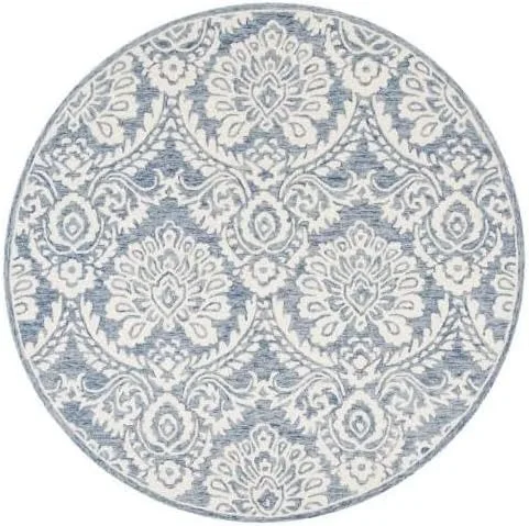 Vista 12 de SAFAVIEH Blossom Collection - Alfombra decorativa, 2 x 3 pies, azul y marfil, lana hecha a mano, ideal para zonas de alto tráfico en entrada, sala