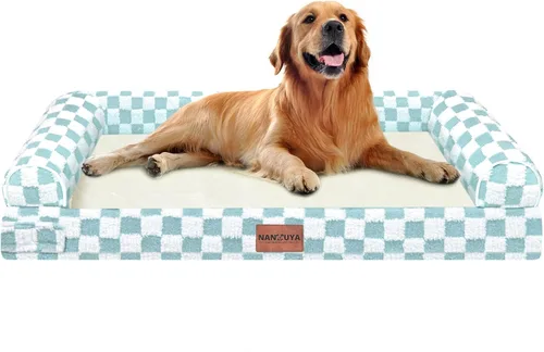 Vista 27 de NANUYA - Cama ortopédica para perros de tamaño mediano/grande, lavable: Camas con almohada para perros de tamaño mediano/grande, sofá de espuma