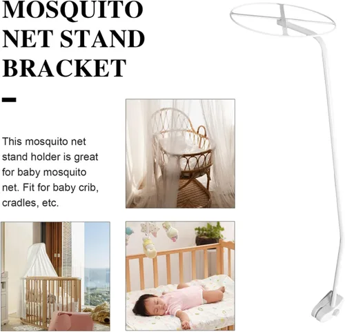 Vista 8 de Kisangel Soporte para toldo de cuna con soporte de clip para cama de bebé, cuarto de bebé, accesorio de protección contra mosquitos