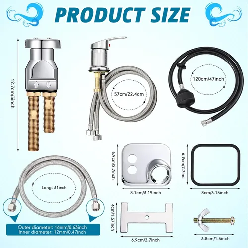 Vista 2 de Kit de interruptor de vacío para tazón de champú, repuesto de piezas para fregadero de salón (8 piezas)