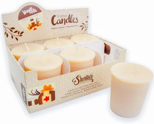 Vista 19 de Apple Harvest - Velas votivas de soja, perfumadas con aceites de fragancia naturales, 6 repuestos de velas votivas naturales beige, colección