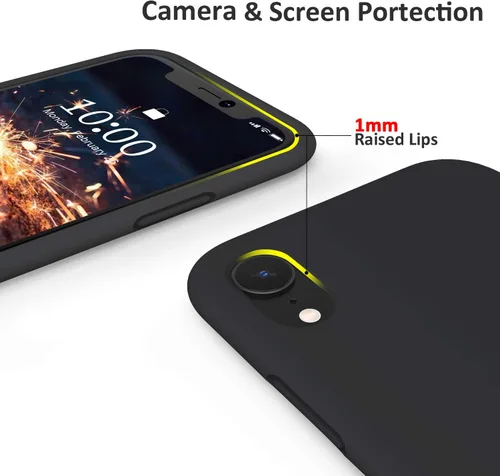 Vista 5 de SURPHY - Carcasa de silicona para iPhone XR, suave, a prueba de golpes, con forro de microfibra, compatible con iPhone XR (2018) de 6.1 pulgadas