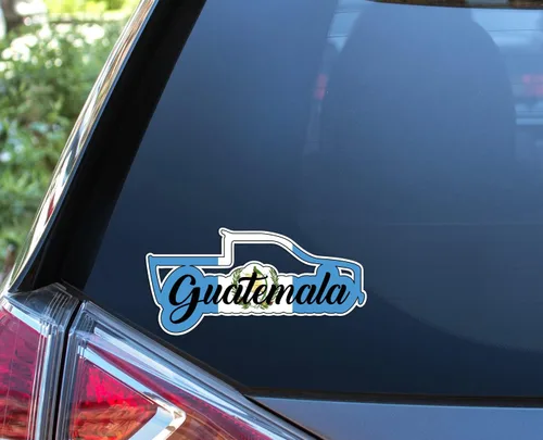 Vista 5 de Calcomanía de bandera de Guatemala para camión (12 x 5.8 pulgadas)