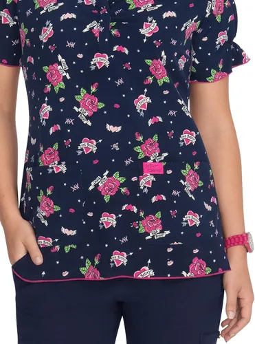 Vista 3 de KOI Betsey Johnson B126PR - Camiseta médica Canola para mujer