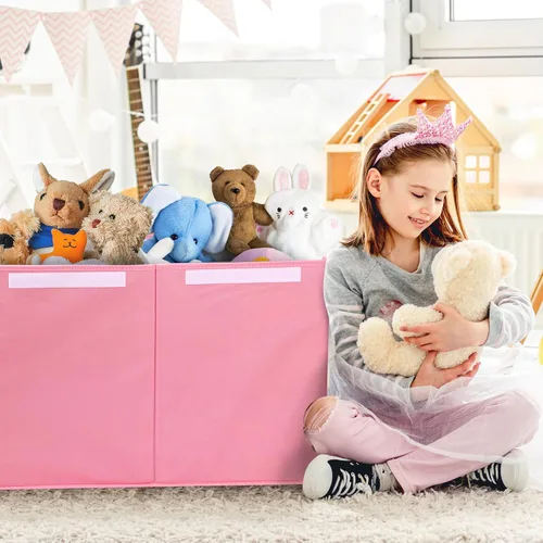 Vista 5 de Fixwal Organizador de almacenamiento de juguetes para niñas, caja de juguetes extra grande para niños, divisor plegable y extraíble para guardería