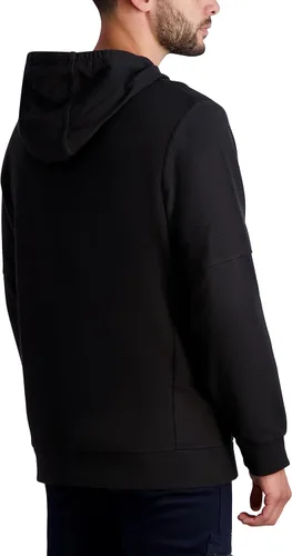 Vista 2 de Karl Lagerfeld Paris Sudadera con capucha de rizo francés invertido para hombre con cola de cola de caballo