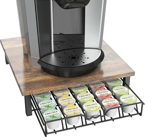 Vista 8 de Deco Brothers Cajón Portador de Cristal Templado para K-Cup para Almacenamiento de 30 Cápsulas de Café, Negro