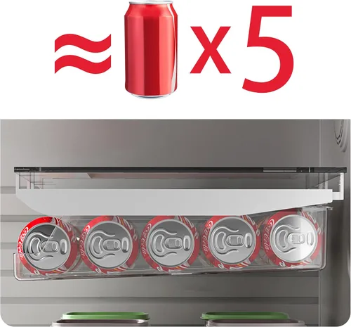 Vista 4 de Organizador de latas para cajón de refrigerador, estante extraíble colgante para refrescos, huevos, frutas, verduras, carne, contenedor transparente