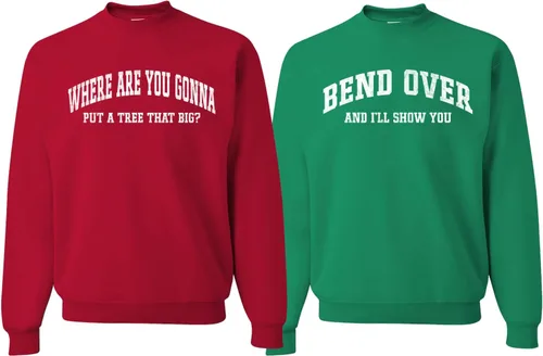 Vista 29 de Wild Bobby Why is The Carpet All Wet Todd Margo - Sudaderas con gráfico de Navidad para parejas