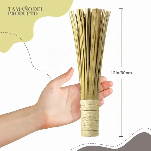 Vista 2 de Paquete de 2 cepillos Wok de 12 pulgadas para limpieza de bambú