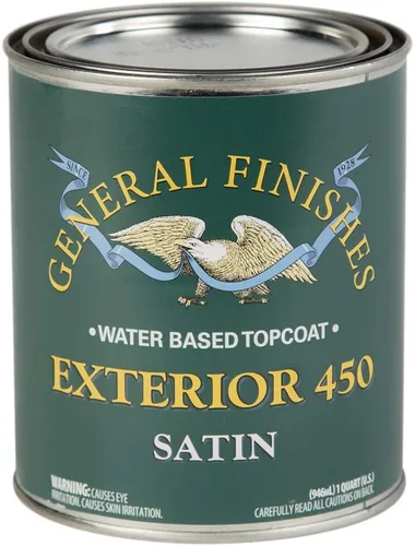 Vista 8 de General Finishes Exterior 450 Topcoat a base de agua, 1 cuarto de galón, brillo